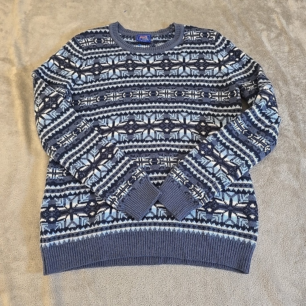 Vintage Le Tigre Sweater Womens Large Blue Pullover‎ Long Sleeve Normcore Casual